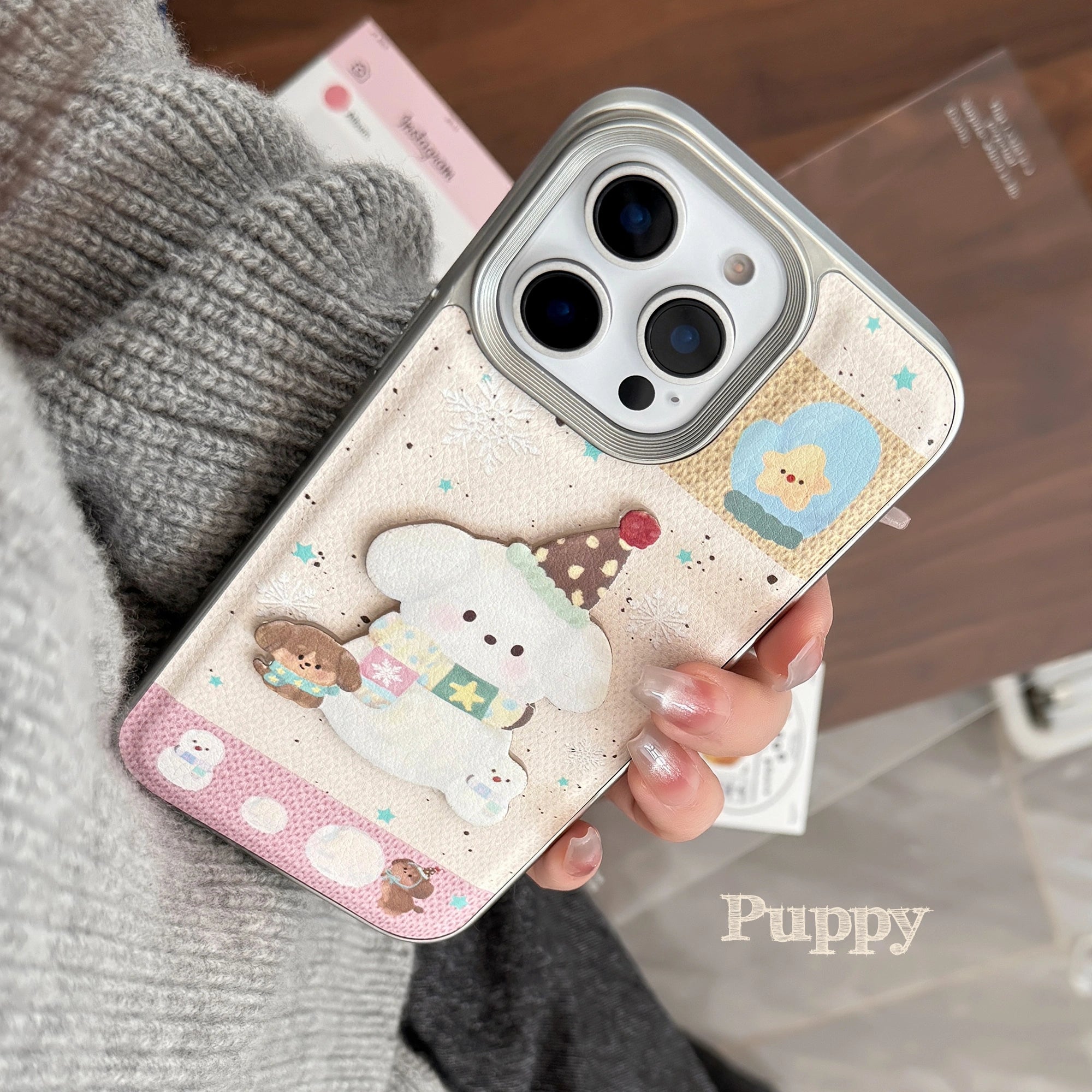 Pink Apricot Snowdog - iPhone Case